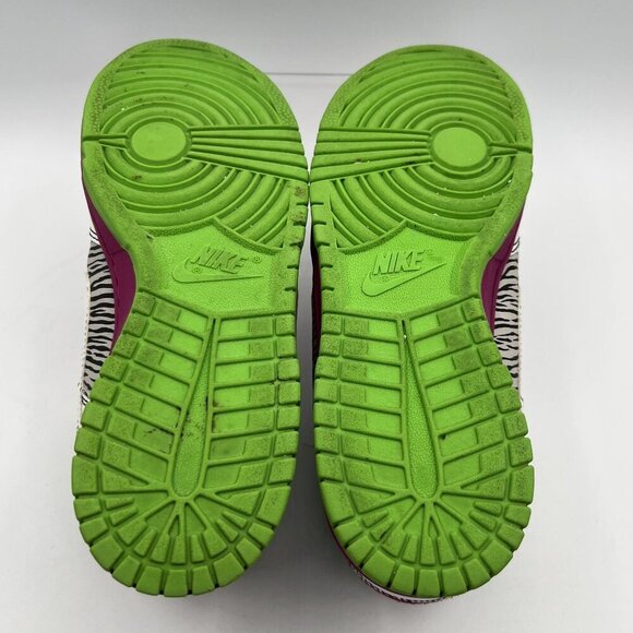 Nike Dunk Low Pro SB Womens 9 RARE Zebra White Burgundy Green Sneakers Skater - Picture 9 of 10
